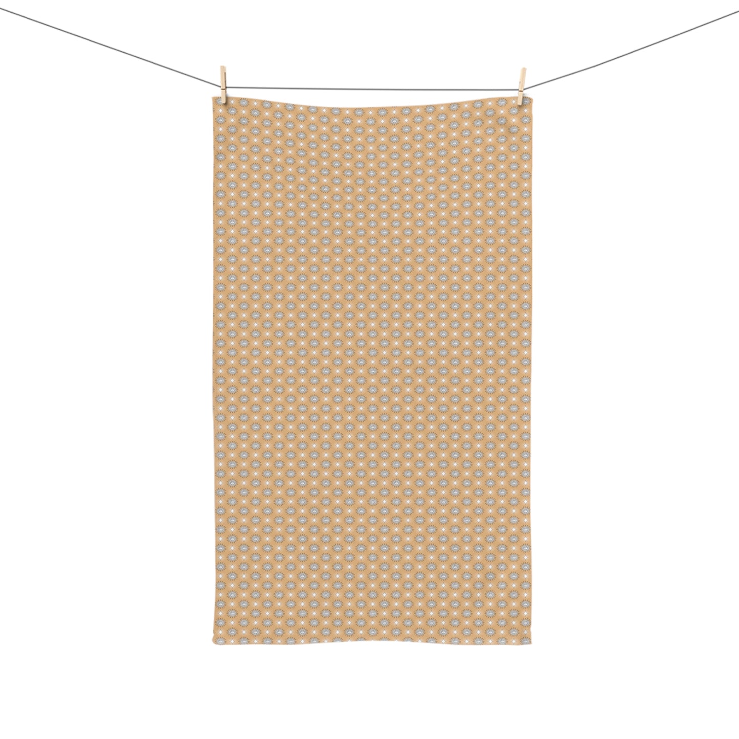 Tan Sunset Star-crossed Bodies Hand Towel, 16" x 28"