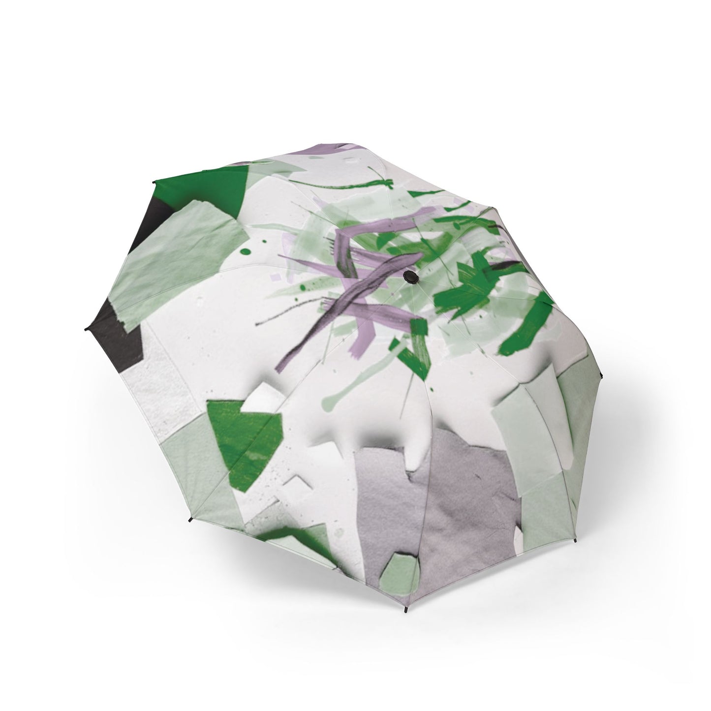 Mint Green Paper Paint Foldable Umbrella - Compact & Chic