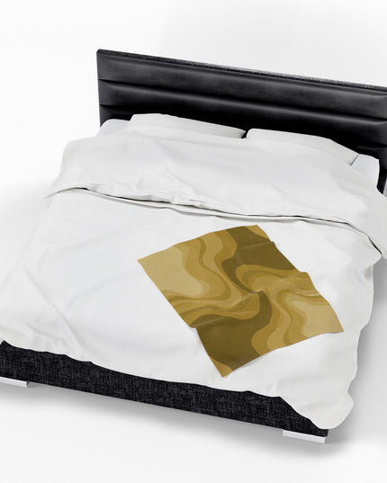 Brown Wavey Velveteen Plush Blanket, 30" x 40"