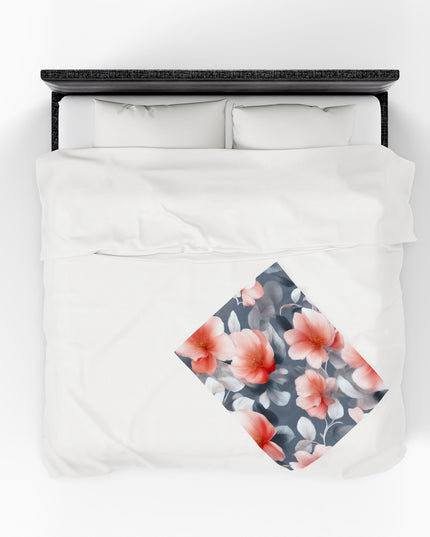 Red Blossom Floral Bunch Velveteen Plush Blanket, 30" x 40"