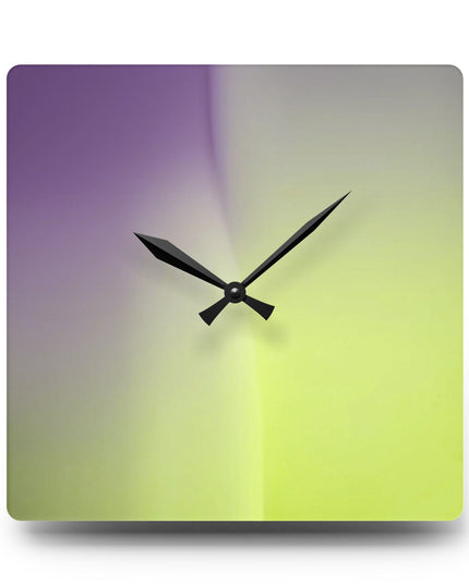 Purple Golden Fade Acrylic Wall Clock, Round or Square, 10.75" x 10.75"