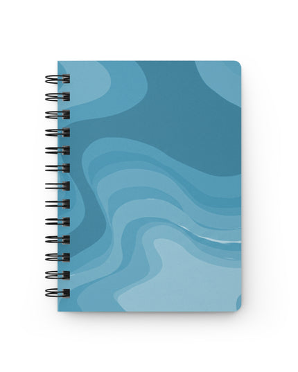 Sky Blue Wavey Spiral Bound Journal, 5" x 7" 150 pages