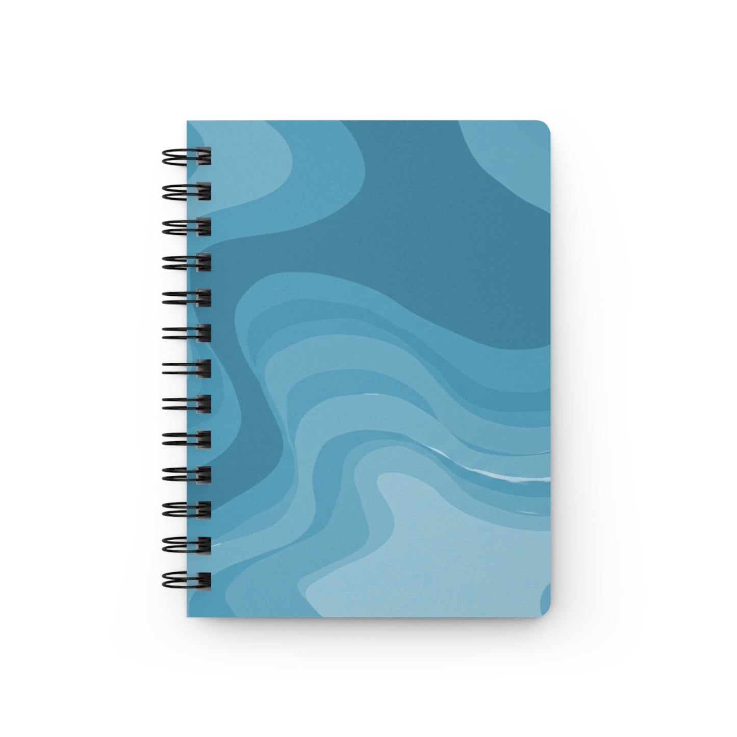 Sky Blue Wavey Spiral Bound Journal, 5" x 7" 150 pages