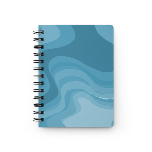 Sky Blue Wavey Spiral Bound Journal, 5" x 7" 150 pages