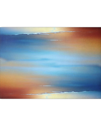 Blue Sea Red Orange Fog 8" x 11" Glass Cutting Board