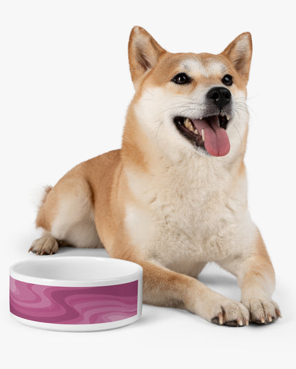 Pinky Mauve Wavey 16 oz Pet Bowl