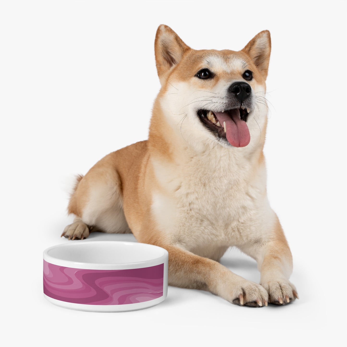 Pinky Mauve Wavey 16 oz Pet Bowl