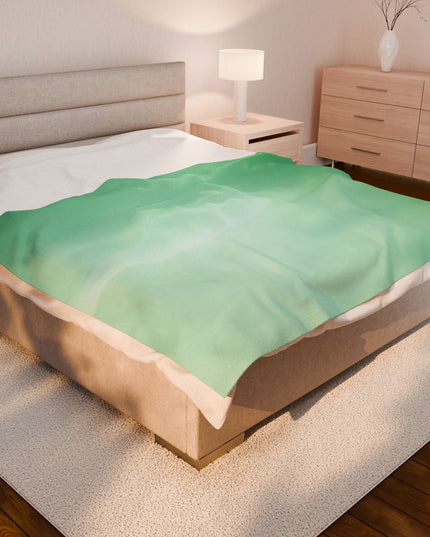 Mint Fade Velveteen Plush Blanket, 60" x 80"