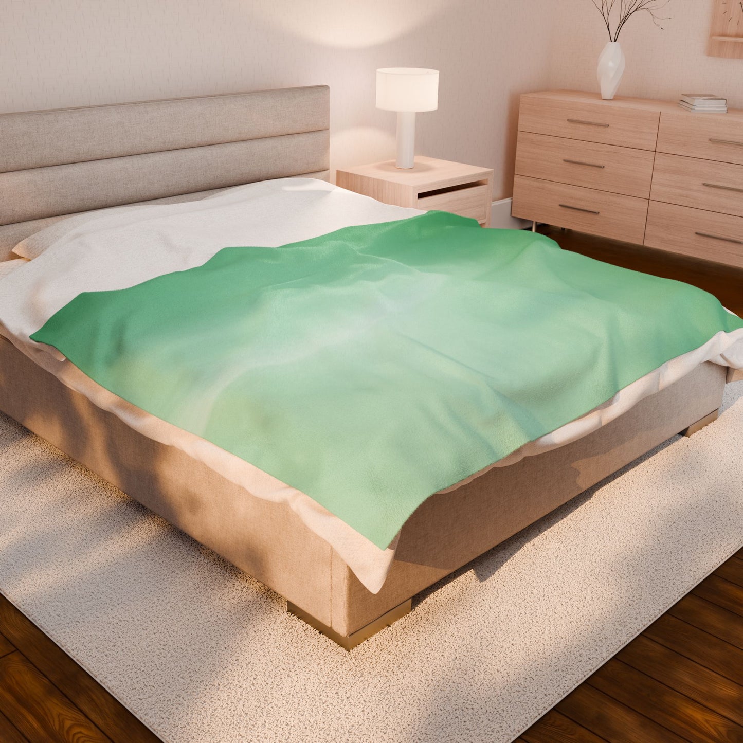 Mint Fade Velveteen Plush Blanket, 60" x 80"