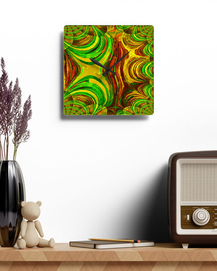 Uzi Spiral Beta Acrylic Wall Clock, Round or Square, 10.75" x 10.75"
