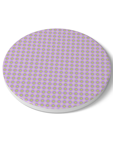 Magenta Star-crossed Bodies Round Ceramic Coaster, 4" x 4"