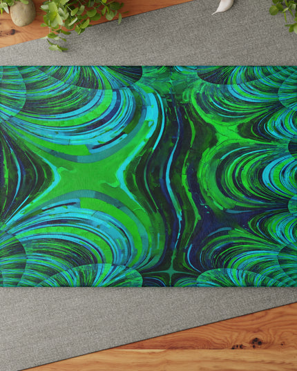 Uzi Spiral Blue Green 11" x 15" Glass Cutting Board