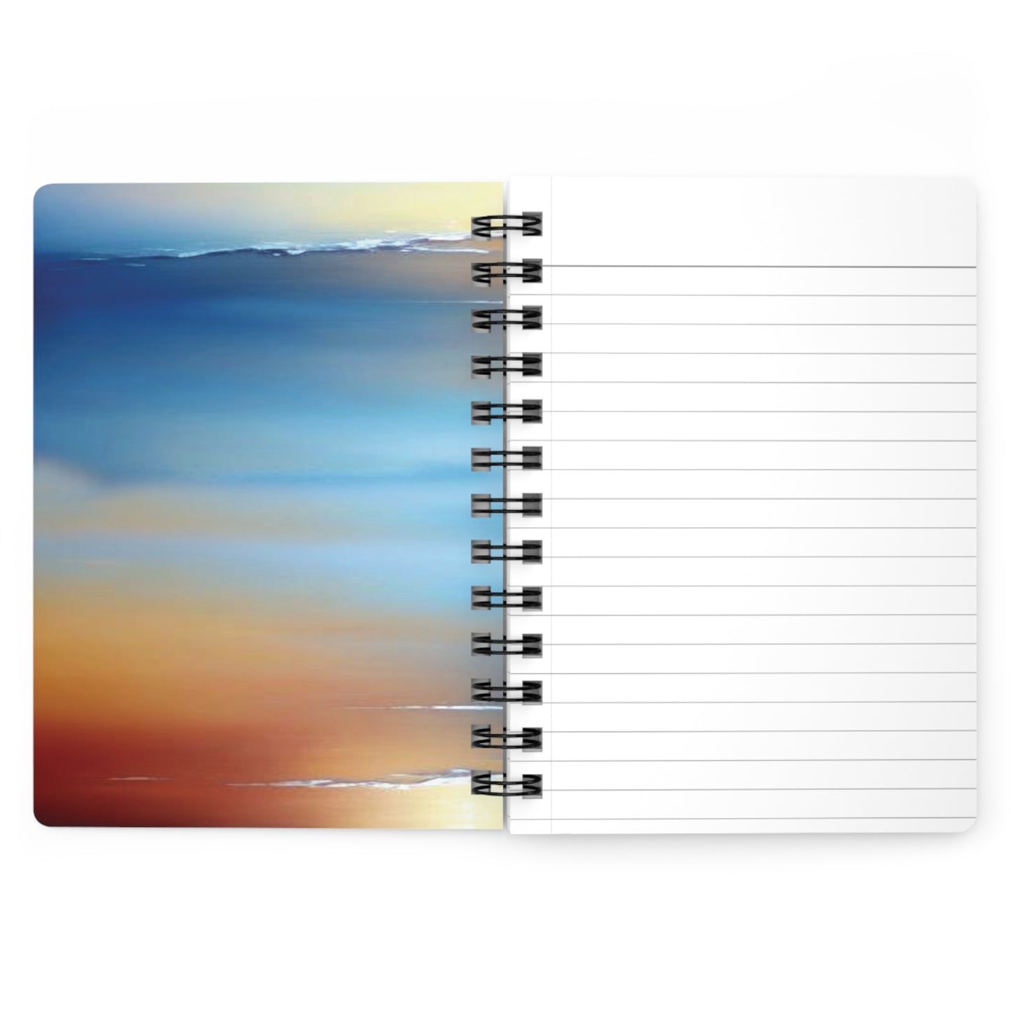 Blue Sea Red Orange Fog Spiral Bound Journal, 5" x 7" 150 pages