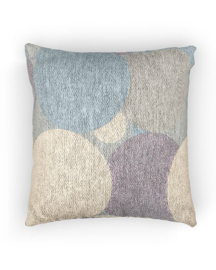 Pastel Blue and White Patches Woven Pillow, 17" x 18"