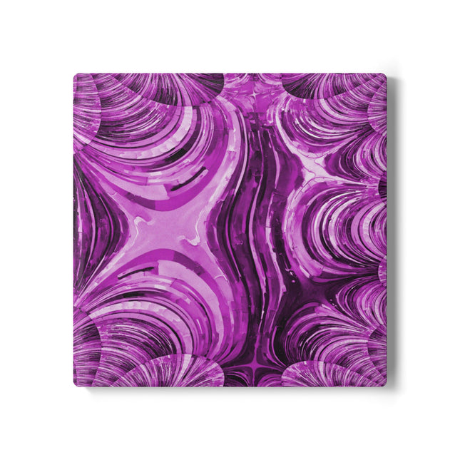 Uzi Spiral Powder Lavender 4" x 4" Square Ceramic Coaster