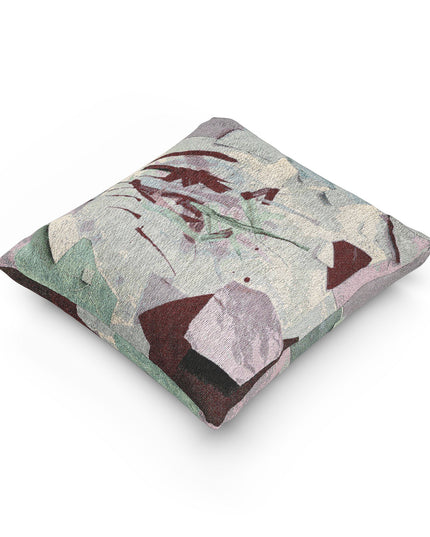 Deep Red Lavender Paper Paint Woven Pillow, 17" x 18"