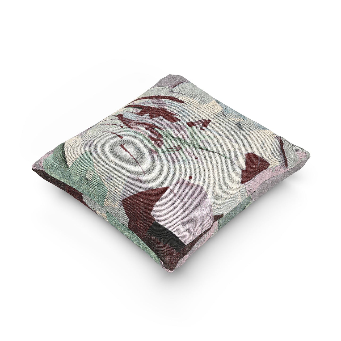 Deep Red Lavender Paper Paint Woven Pillow, 17" x 18"