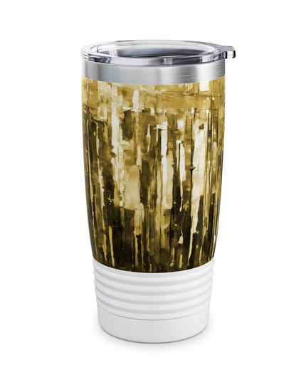 Striped Light Brown Ringneck Tumbler, 20oz in white