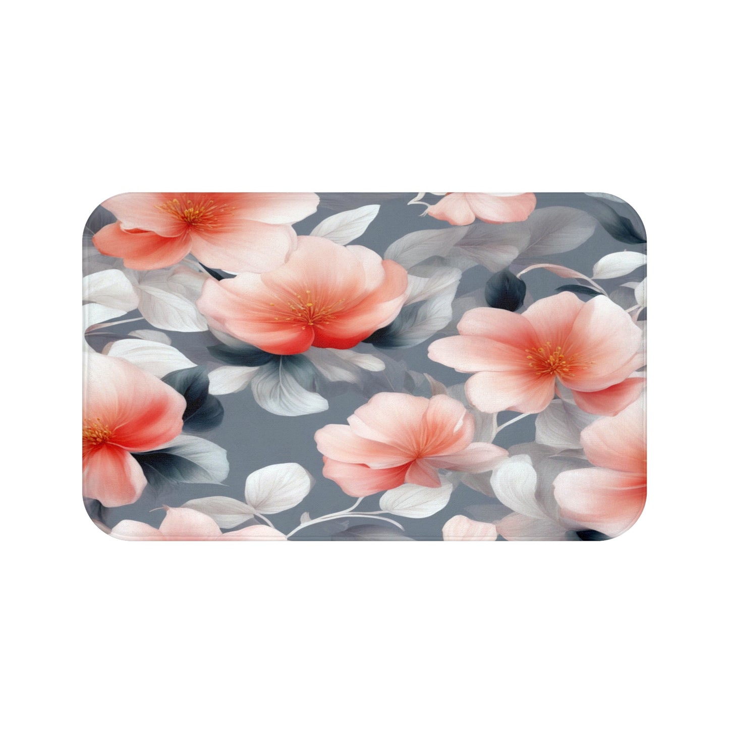 Red Blossom Floral Bunch 34" x 21" Bath Mat