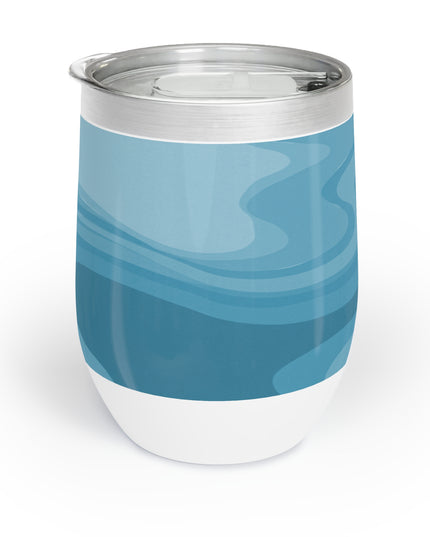 Sky Blue Wavey 12 oz Chill Wine Tumbler