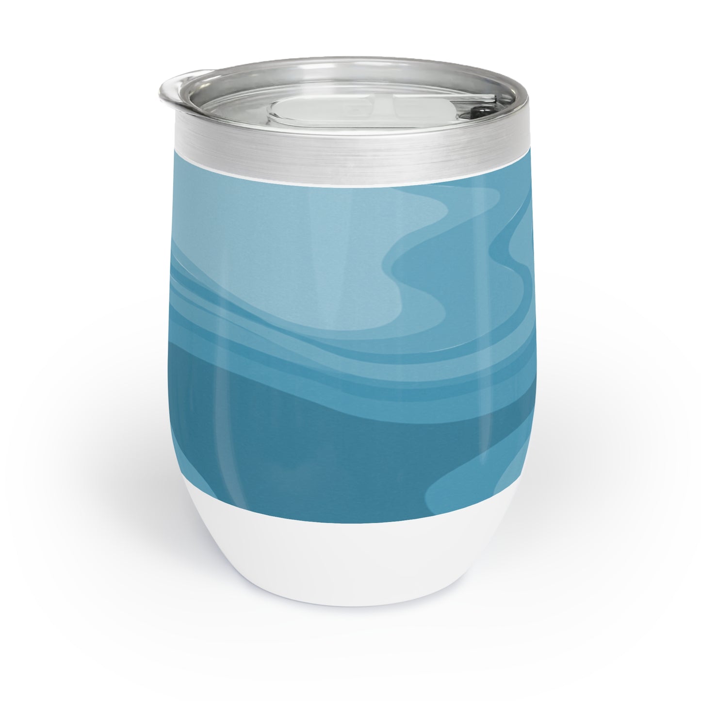 Sky Blue Wavey 12 oz Chill Wine Tumbler