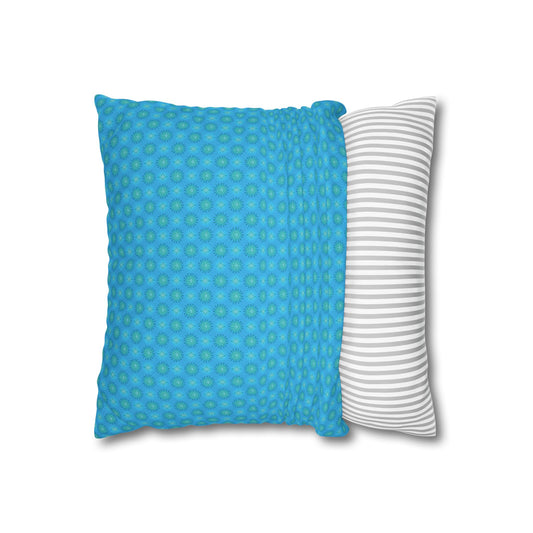 Light Blue Star-crossed Bodies Spun Polyester Square Pillowcase, 14" x 14"