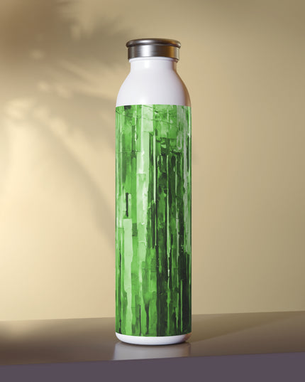 Striped Mint Pastel Slim Water Bottle, 20 oz White