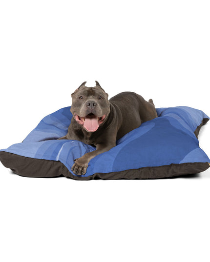Deep Blue Wavey 50" × 40" Pet Bed