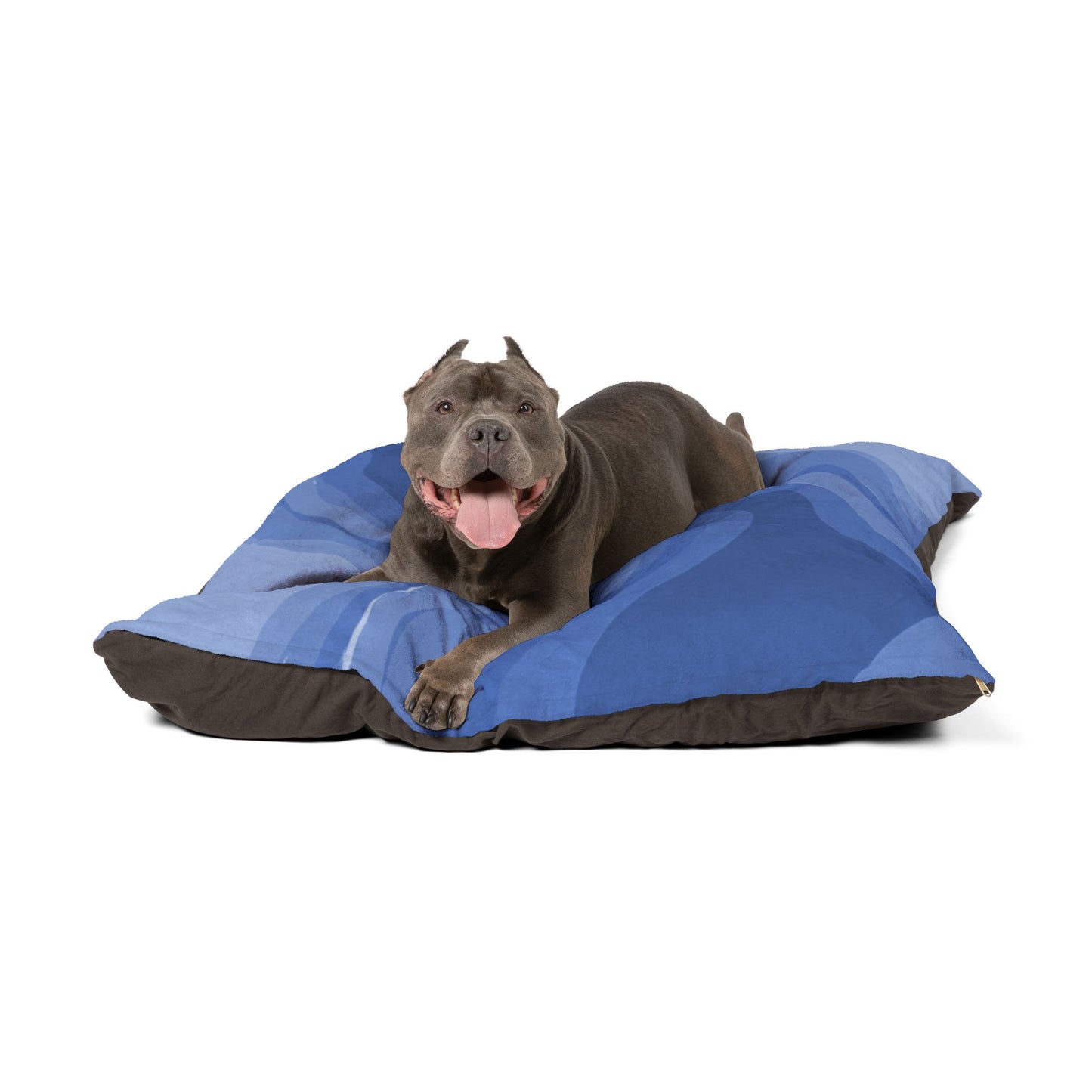 Deep Blue Wavey 50" × 40" Pet Bed