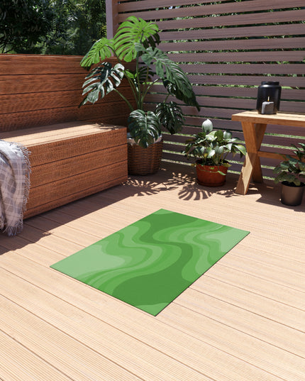 Greenie Meanie Wavey 24" x 36" Outdoor Rug