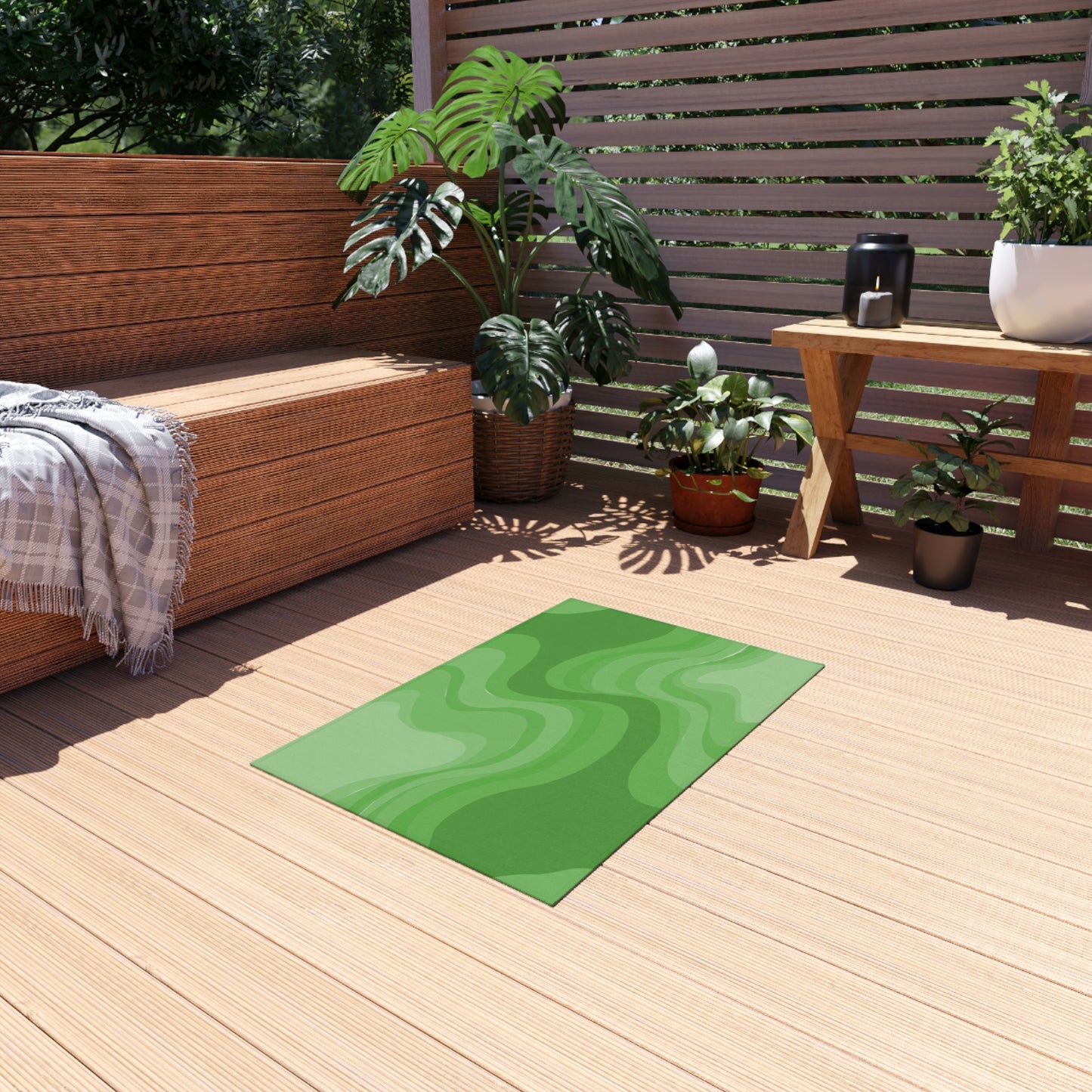 Greenie Meanie Wavey 24" x 36" Outdoor Rug