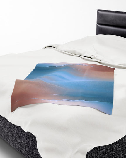 Blue Sea Peach Fog Velveteen Plush Blanket, 30" x 40"