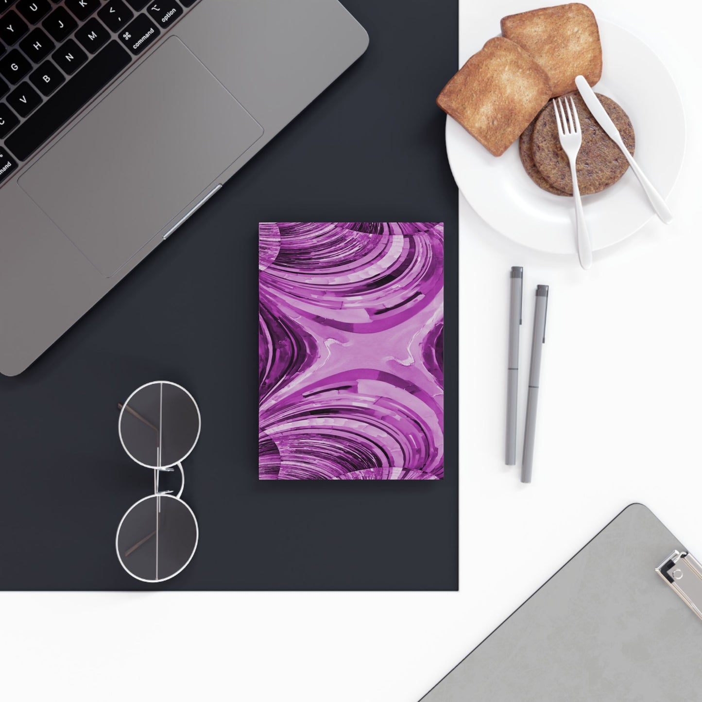 Uzi Spiral Powder Lavender 5.2" x 7.4" Hard Backed Journal with 128 blank pages