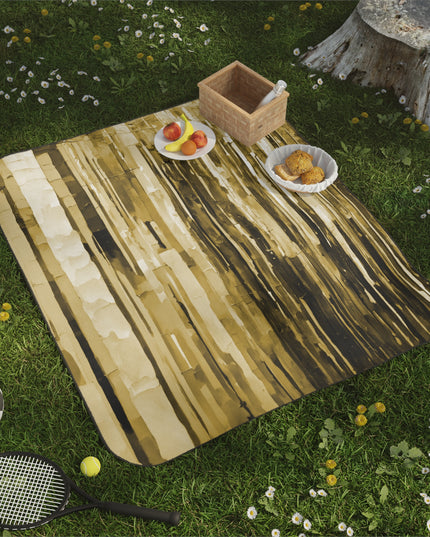 Striped Light Brown 61" × 51" Picnic Blanket