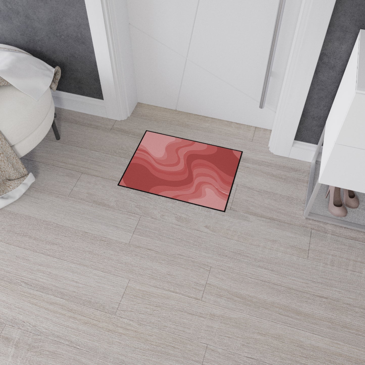 Power Red Wavey 18" x 24" Heavy Duty Floor Mat