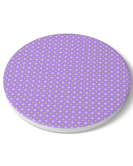 Lavender Star-crossed Bodies Round Ceramic Coaster, 4" x 4"