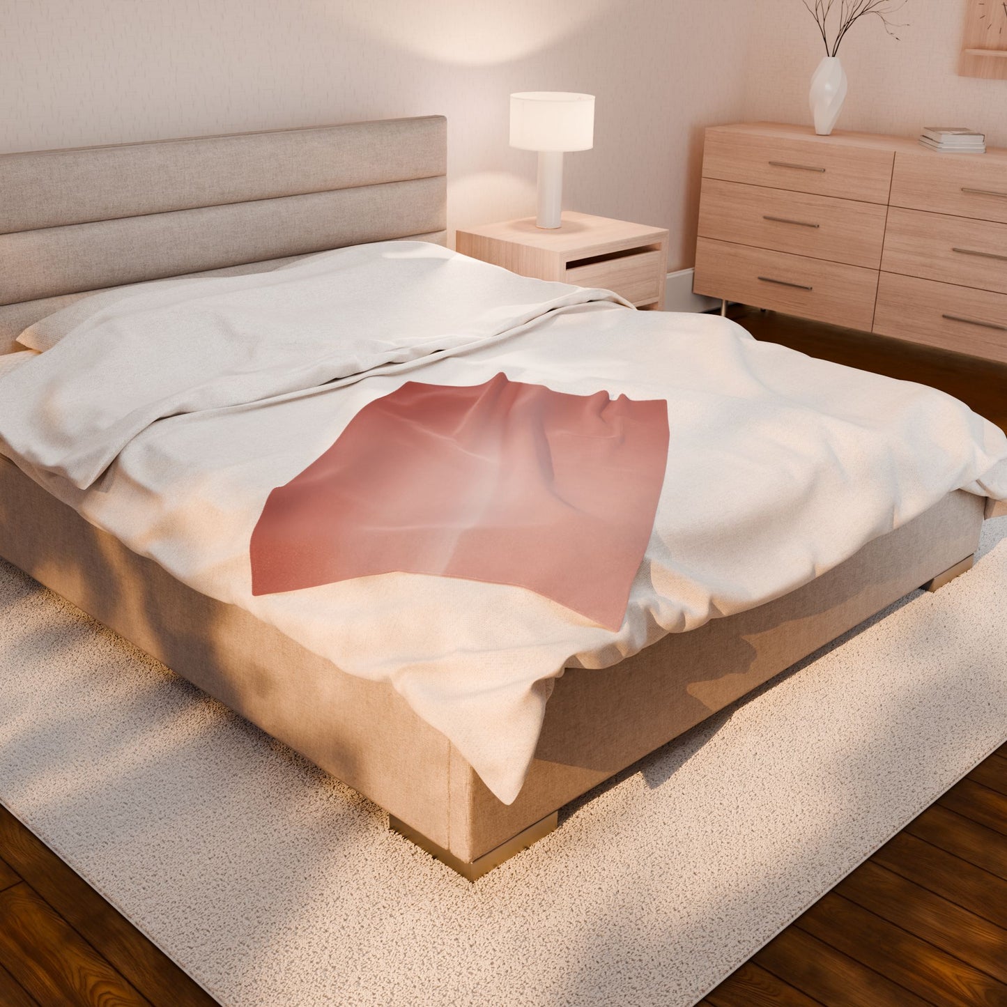 Rose Red Fade Velveteen Plush Blanket, 30" x 40"