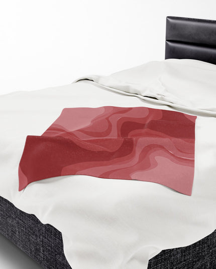 Power Red Wavey Velveteen Plush Blanket, 30" x 40"