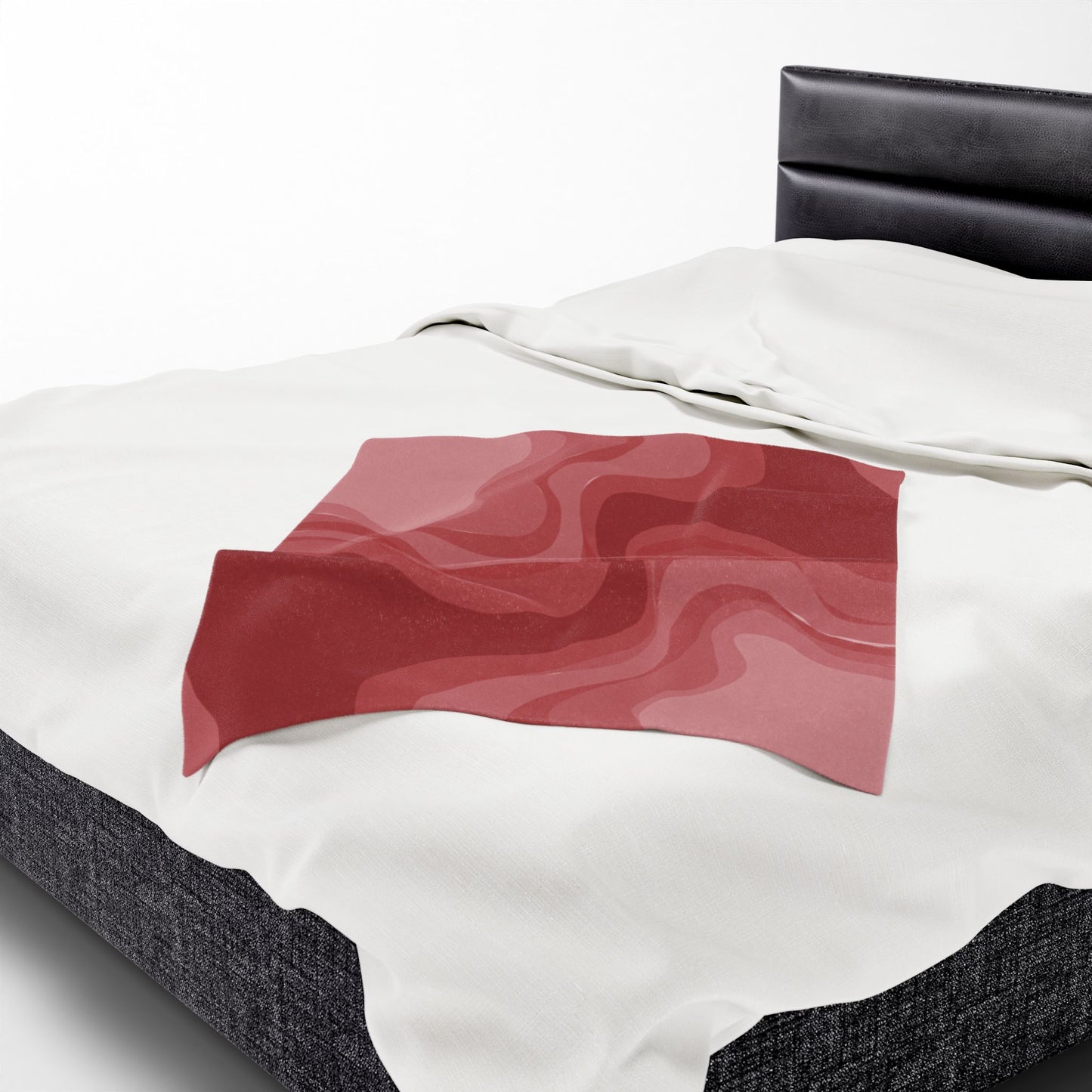 Power Red Wavey Velveteen Plush Blanket, 30" x 40"
