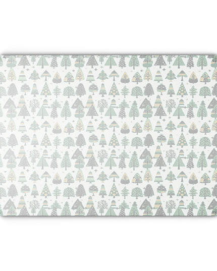 Mini Vintage Green Trees 11" x 15" Glass Cutting Board