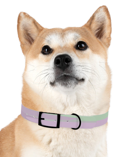 Pastel Lavender Purple and Soft Green Patches Large Dog Collar