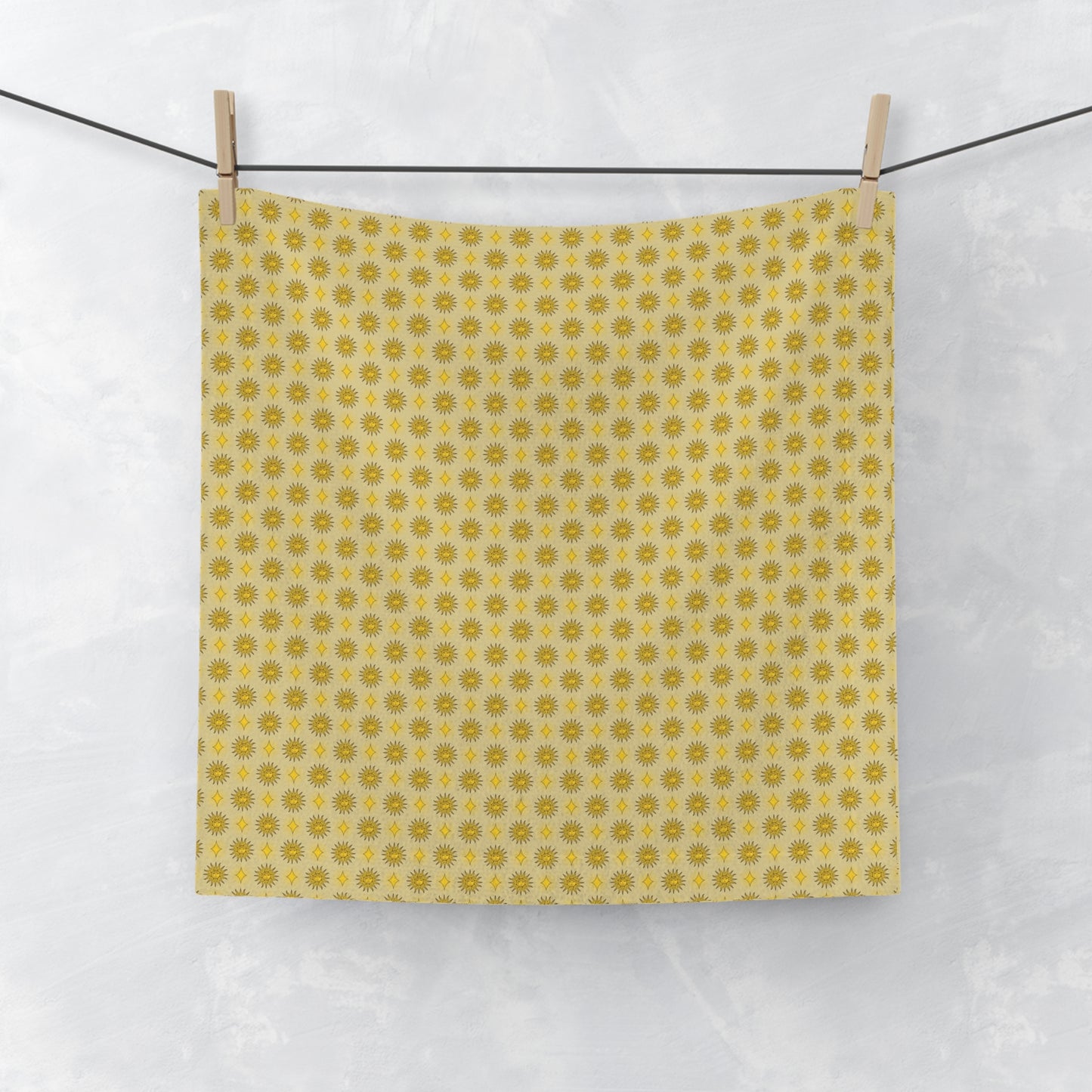 Lemongrass Star-crossed Bodies Face Towel, 13" x 13"