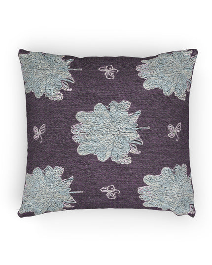 Blue Floral Butterflies Woven Pillow, 17" x 18"