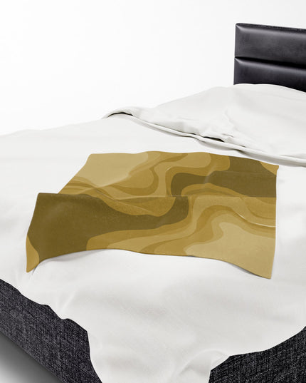 Brown Wavey Velveteen Plush Blanket, 30" x 40"
