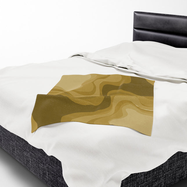 Brown Wavey Velveteen Plush Blanket, 30" x 40"