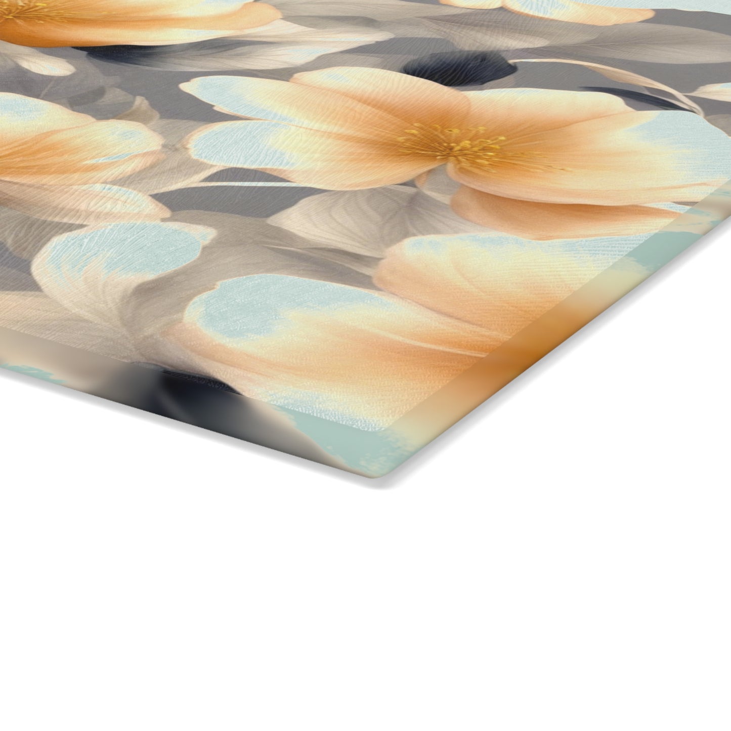 Soft Blossom Floral Bunch Glass Cutting Board, 11" x 15"