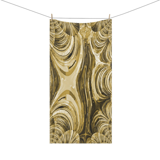 Uzi Spiral Light Brown Mink-Cotton Towel (50% polyester, 50% cotton),  30" x 60"
