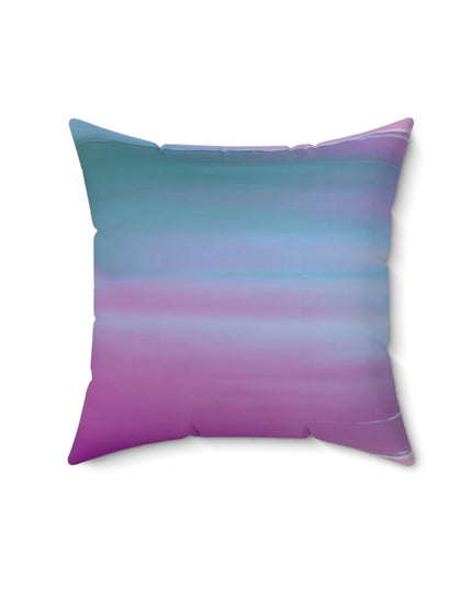 Dark Blue Green Sea Purple Fog 16" x 16" Faux Suede Square Pillow