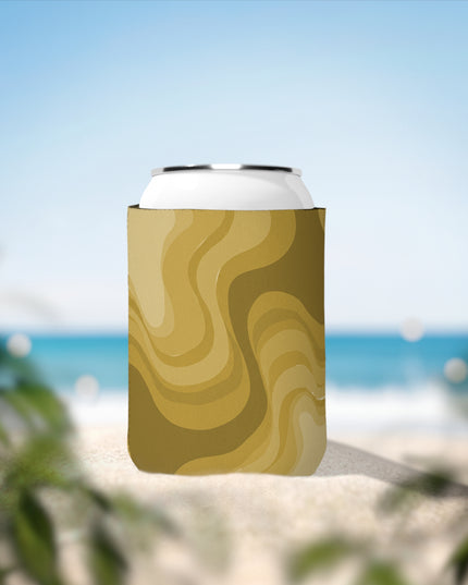 Brown Wavey 12 oz Can Cooler Sleeve