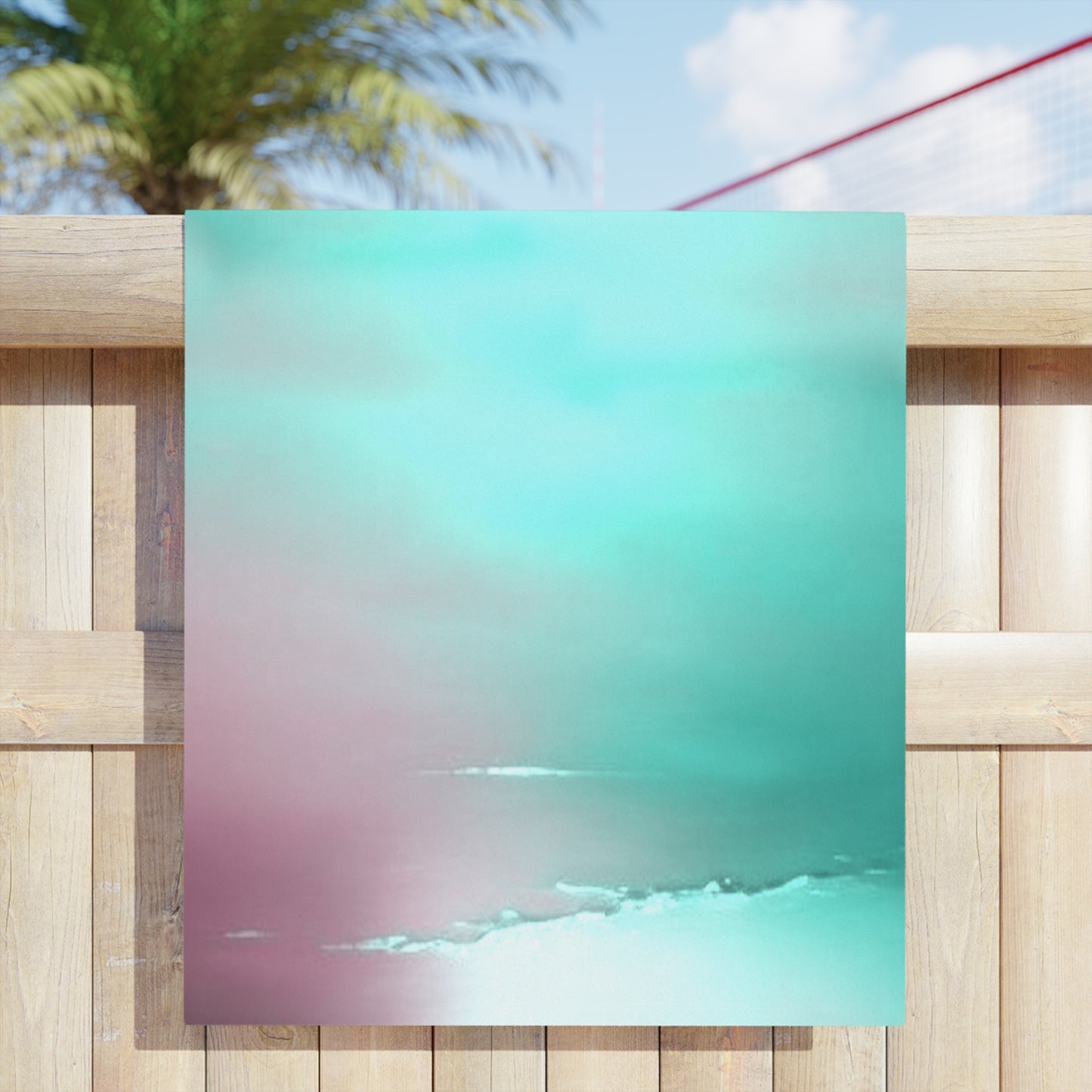 Green Sea Lavender Fog Beach Towel, 30" x 60"